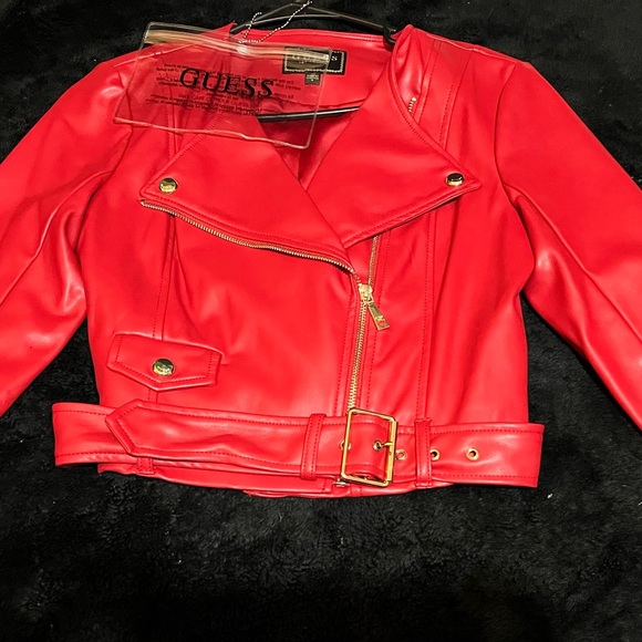 Guess red leather jacket - Picture 2 of 5